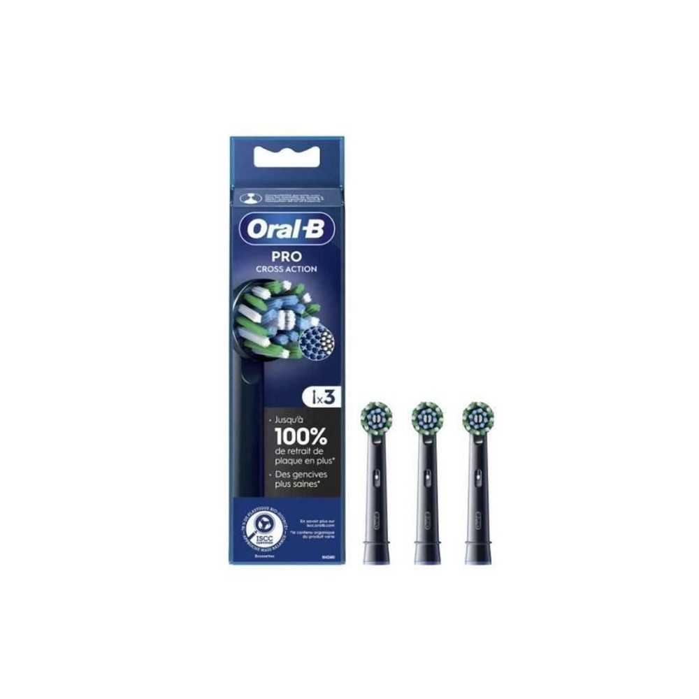 Brossettes pour brosse a dents Oral-B Pro Cross Action Noire - 3 unit