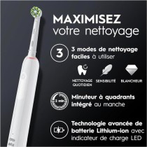 Brosse a Dents Électrique Oral-B Pro 3 3000 Blanche - 2 Brossettes -