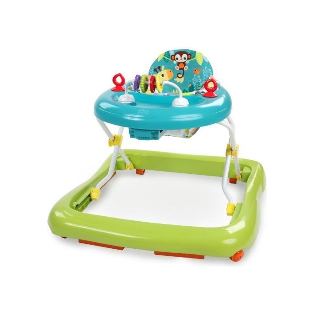 BRIGHT STARTS Trotteur Safari, Jouets interactifs, Hauteur Réglable,