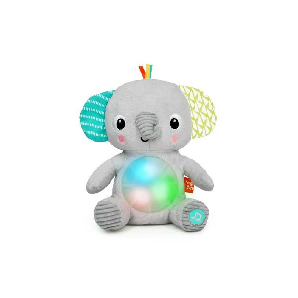 BRIGHT STARTS Jouet peluche éléphant Hug-a-Bye Baby, sons et lumiere