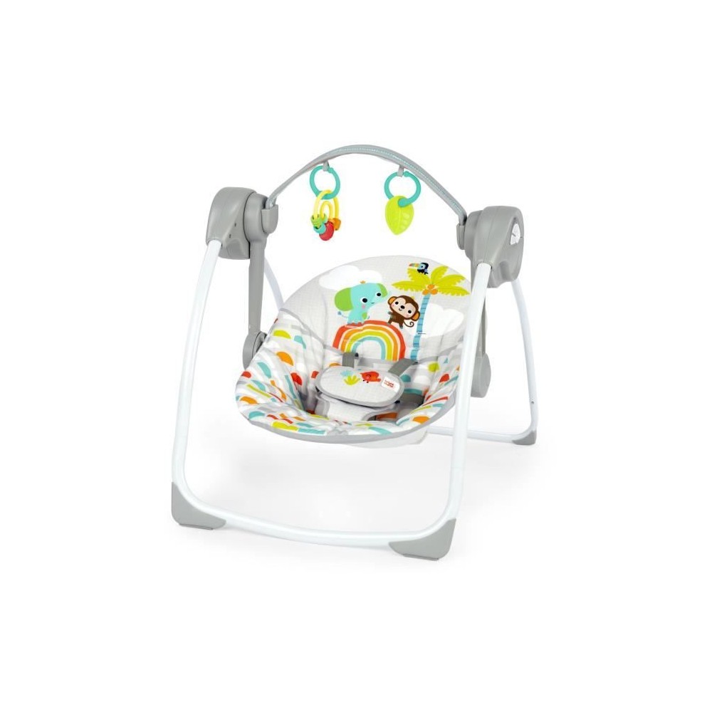 BRIGHT STARTS Balancelle bébé électrique compacte – Animaux, 6 vi