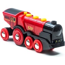 Locomotive Rouge Puissante a piles BRIO - Circuit de train en bois - R