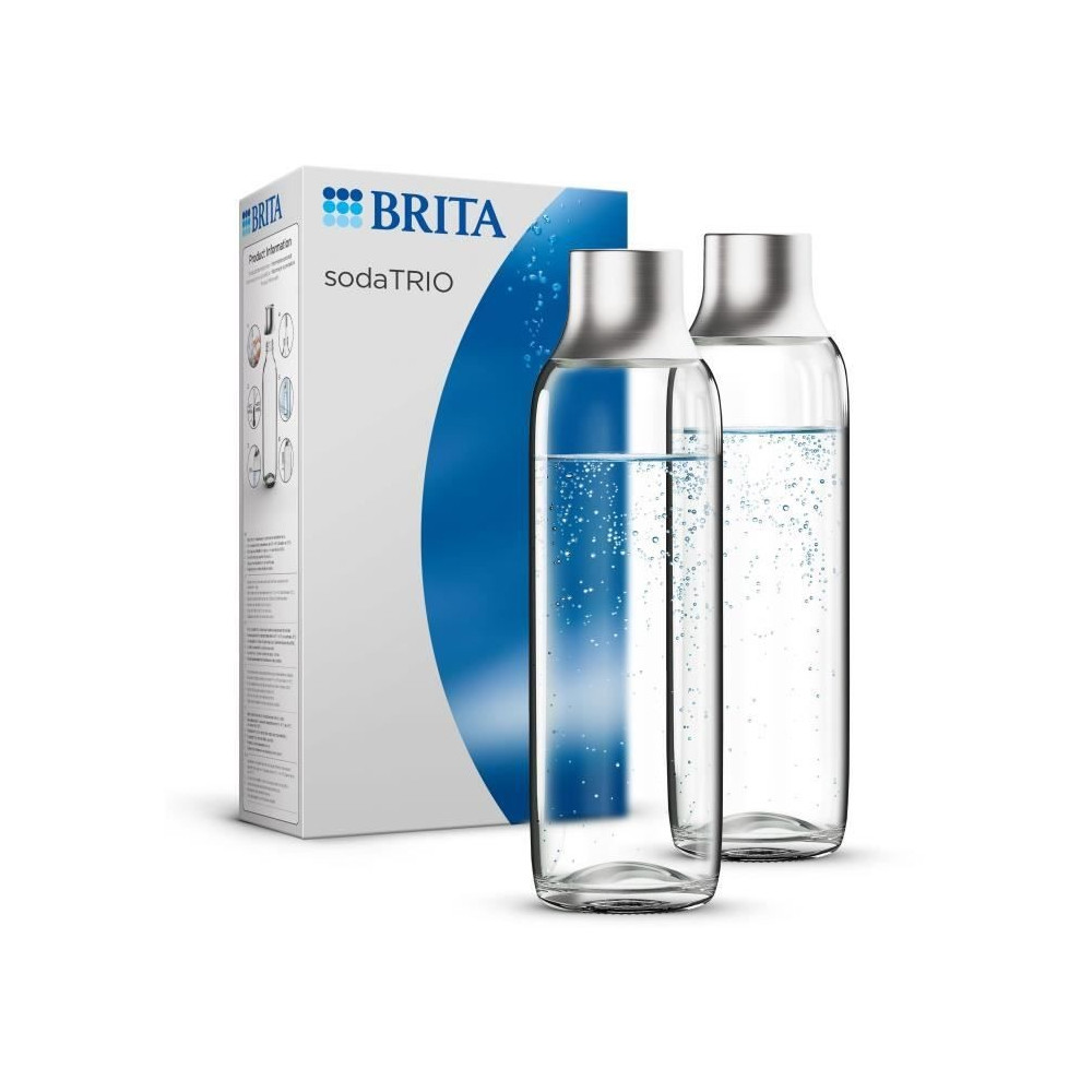 Pack de 2 bouteilles BRITA en verre - sodaTRIO - 1L