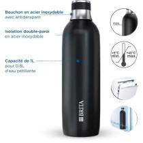 Bouteille isotherme BRITA pour sodaTRIO - acier inoxydable - 1L - noir