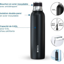 Bouteille isotherme BRITA pour sodaTRIO - acier inoxydable - 0,65L - n