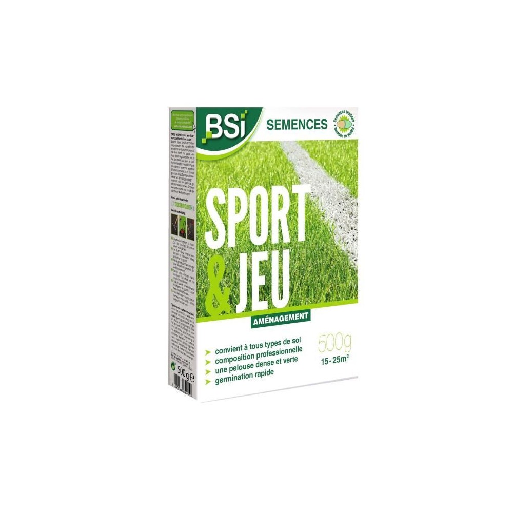 Semences de gazon - BSI - Sport & jeu - Avec enrobage protecteur - Hau