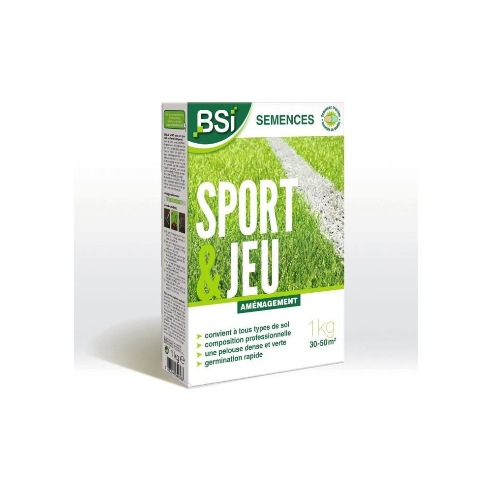 BSI - Semences de Gazon - Sport & Jeu - Avec Enrobage Protecteur - Hau