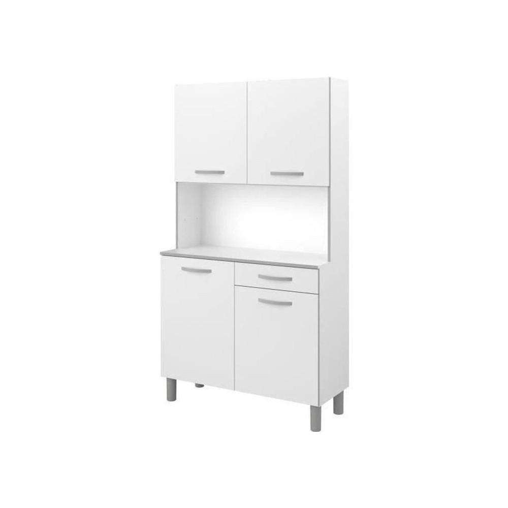 Buffet de cuisine - Blanc - Contemporain - 4 portes - OSLO - L 101 cm