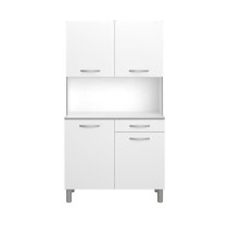 Buffet de cuisine - Blanc - Contemporain - 4 portes - OSLO - L 101 cm