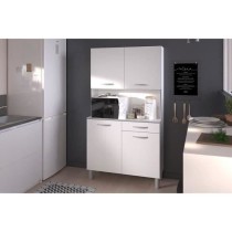 Buffet de cuisine - Blanc - Contemporain - 4 portes - OSLO - L 101 cm