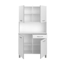 Buffet de cuisine - Blanc - Contemporain - 4 portes - OSLO - L 101 cm