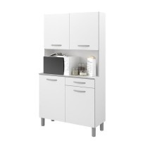 Buffet de cuisine - Blanc - Contemporain - 4 portes - OSLO - L 101 cm