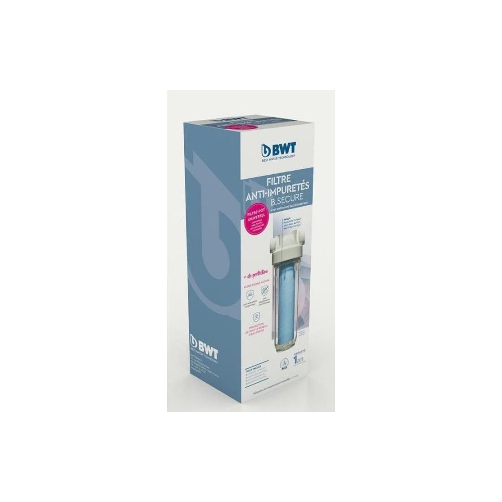 Filtre - BWT - B.SECURE - anti-impuretés 25µm - antibact - Protege s