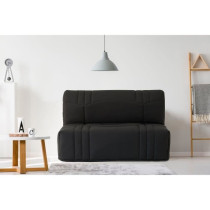 Banquette BZ DREAM - Tissu 100% Coton noir - Couchage 140x190 cm - 2 p