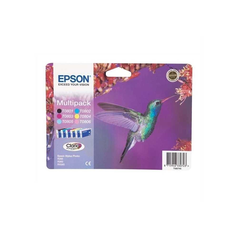 EPSON Multipack T0807 - Colibri - Noir, jaune, cyan, magenta, magenta