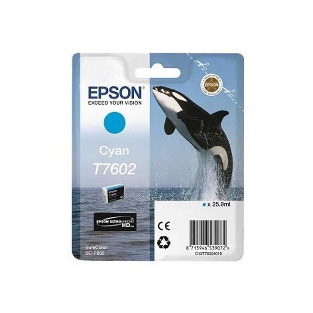 EPSON Cartouche d'encre T7602 Cyan - Orque (C13T76024010)