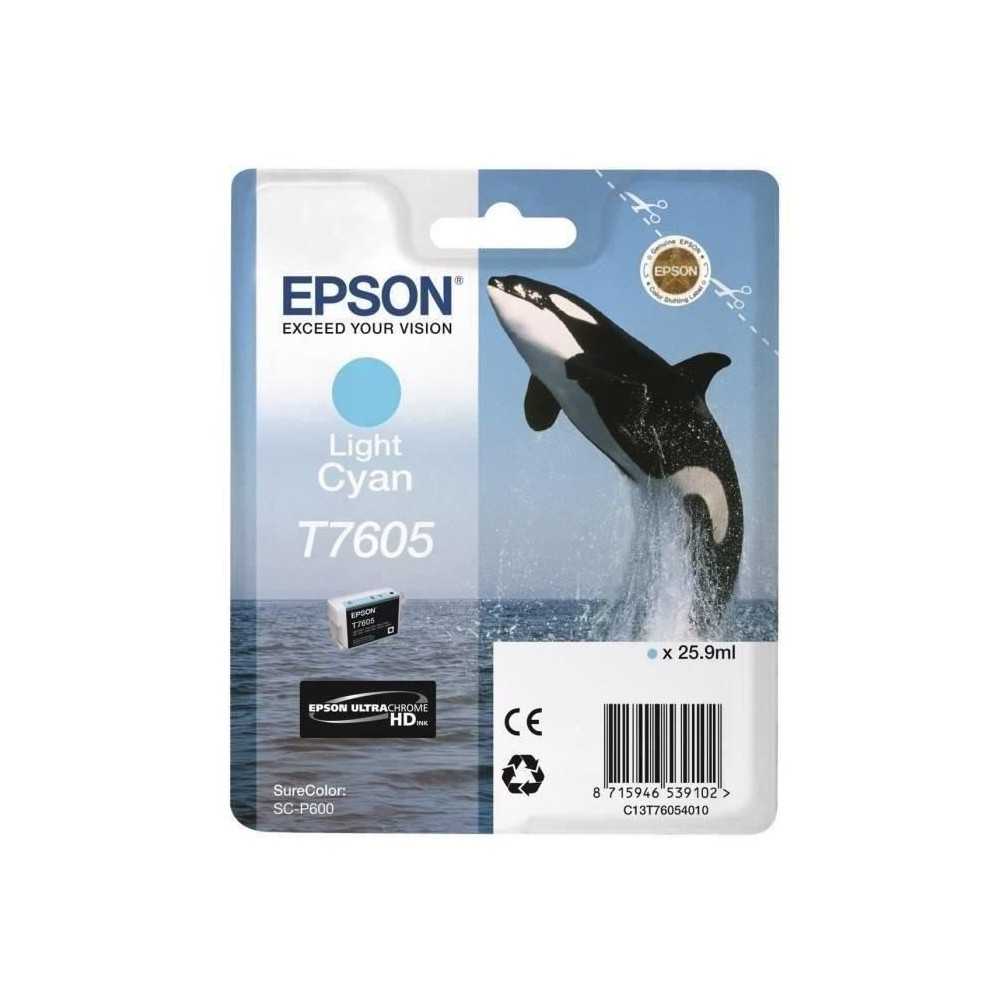 EPSON Cartouche d'encre T7605 Cyan clair - Orque (C13T76054010)