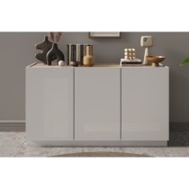 Buffet haut FIRENZE - FIRENZE - Blanc Laqué et Chene Cadiz - 3 portes