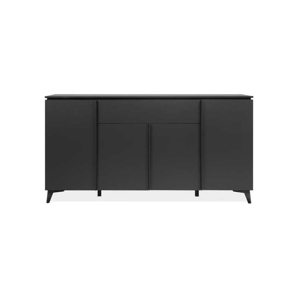 Buffet Bertrix 51A - Décor ardoise/anthracite - 4 portes et étageres