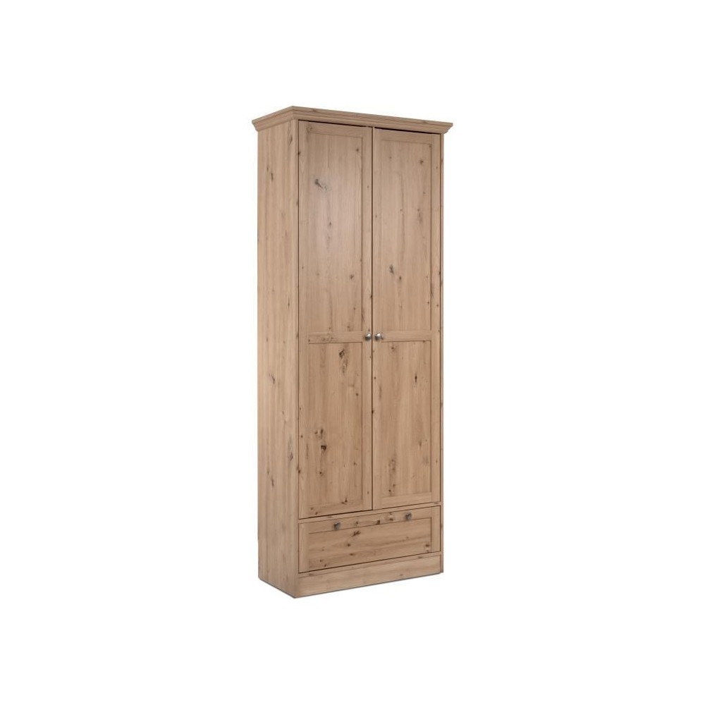 Armoire - Timber 40A - Décor chene artisan - 2 portes a cadre, 1 tiro