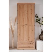 Armoire - Timber 40A - Décor chene artisan - 2 portes a cadre, 1 tiro