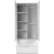 Armoire Image 60A - 2 portes battantes - 2 tiroirs - Blanc Mat - L80 x