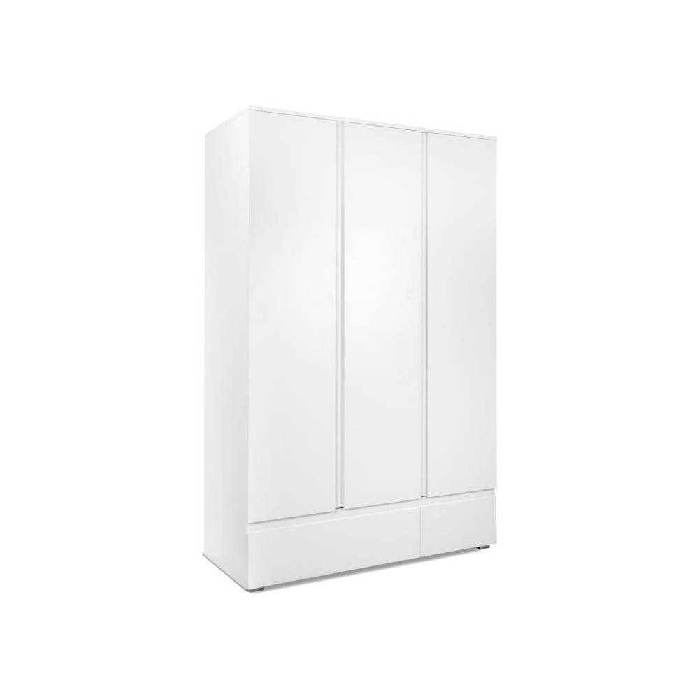 Armoire IMAGE 60B - Décor blanc mat - 3 portes + 2 tiroirs - L121,6 x