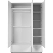 Armoire IMAGE 60B - Décor blanc mat - 3 portes + 2 tiroirs - L121,6 x