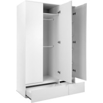 Armoire IMAGE 60B - Décor blanc mat - 3 portes + 2 tiroirs - L121,6 x