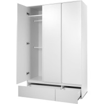 Armoire IMAGE 60B - Décor blanc mat - 3 portes + 2 tiroirs - L121,6 x