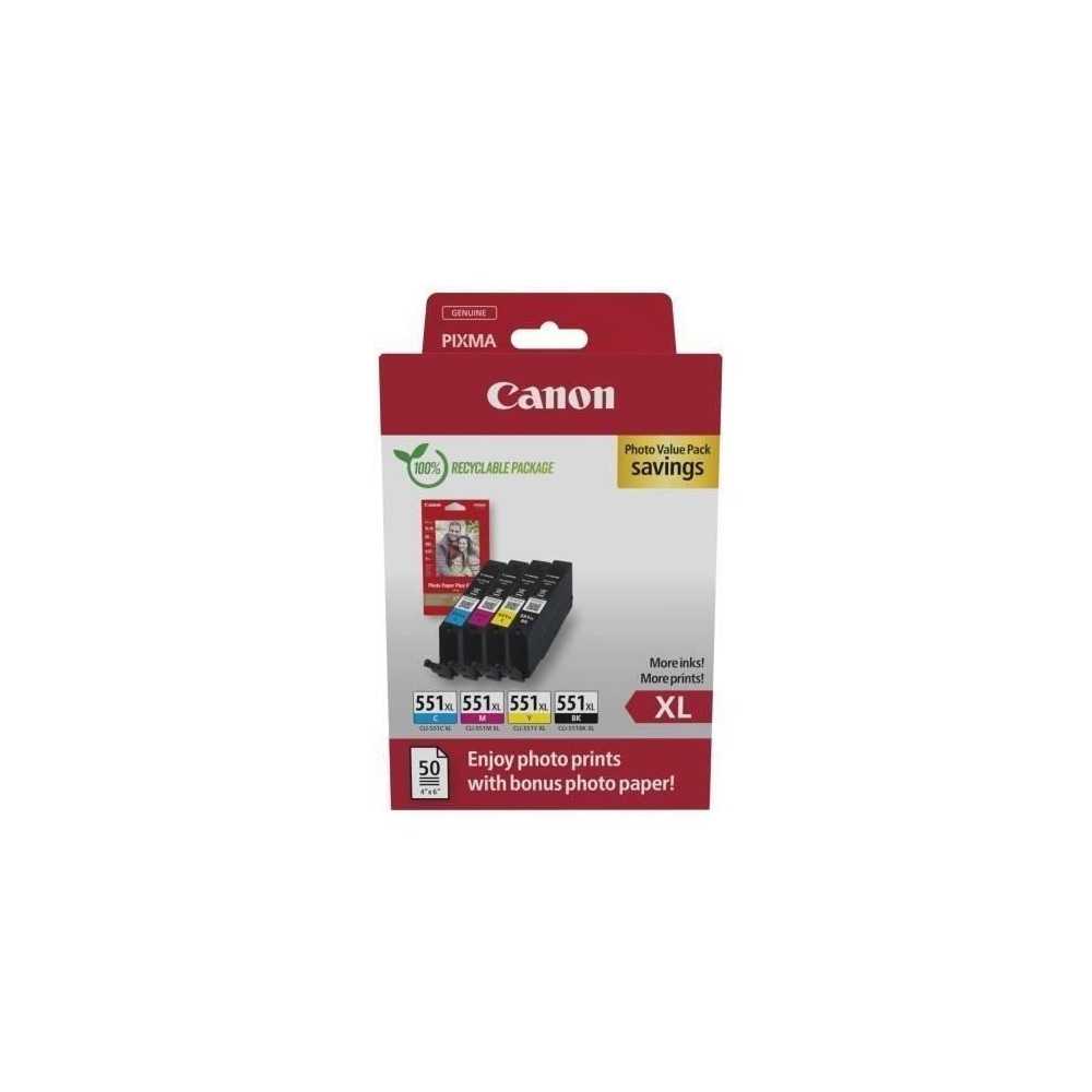 Multipack cartouches d'encre + pack papiers photo - CANON - CLI-551XL