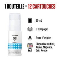 Bouteille d'encre - CANON - GI-53C - Cyan - Compatibilité PIXMA G650