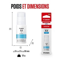 Bouteille d'encre - CANON - GI-53C - Cyan - Compatibilité PIXMA G650