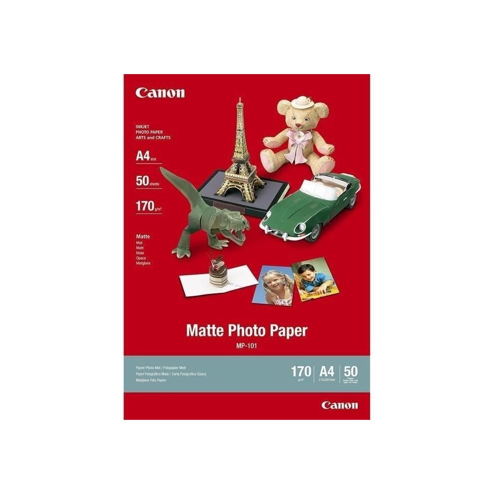 Papier photo mat CANON MP-101 170g/m2 - Format A4 - 50 feuilles