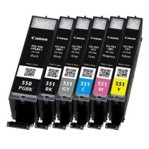 CANON Pack de 5 cartouches d'encre PGI-550 / CLI-551 Noir/Cyan/Magenta