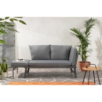 Banquette de jardin multifonction en aluminium avec coussins - 2 perso