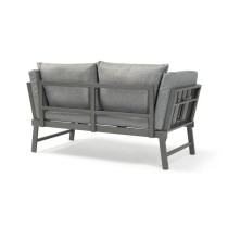 Banquette de jardin multifonction en aluminium avec coussins - 2 perso