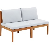 Banquette de jardin ALMA en bois d'acacia FSC avec coussins - 2 person