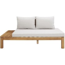 Banquette de jardin en bois d'acacia FSC - 2 personnes - Avec coussins