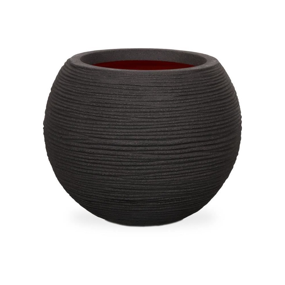 Capi Pot a fleurs Nature Rib rond 40 x 32 cm noir KBLR270 424217