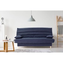 Clic clac 3 places - bleu foncé - Couchage 125x190 cm - Avec coussins