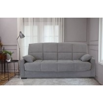 Canapé clic clac 3 places - Gris clair - Matelas 14 cm - 130 x 190 cm