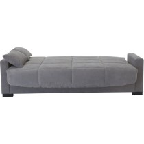 Canapé clic clac 3 places - Gris clair - Matelas 14 cm - 130 x 190 cm