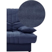 Clic clac 3 places THELMA - Tissu Soro bleu foncé - Couchage 125x190