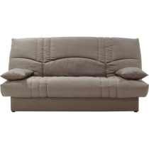 Clic clac 3 places THELMA - Tissu Soro taupe - Couchage 125x190 cm - L