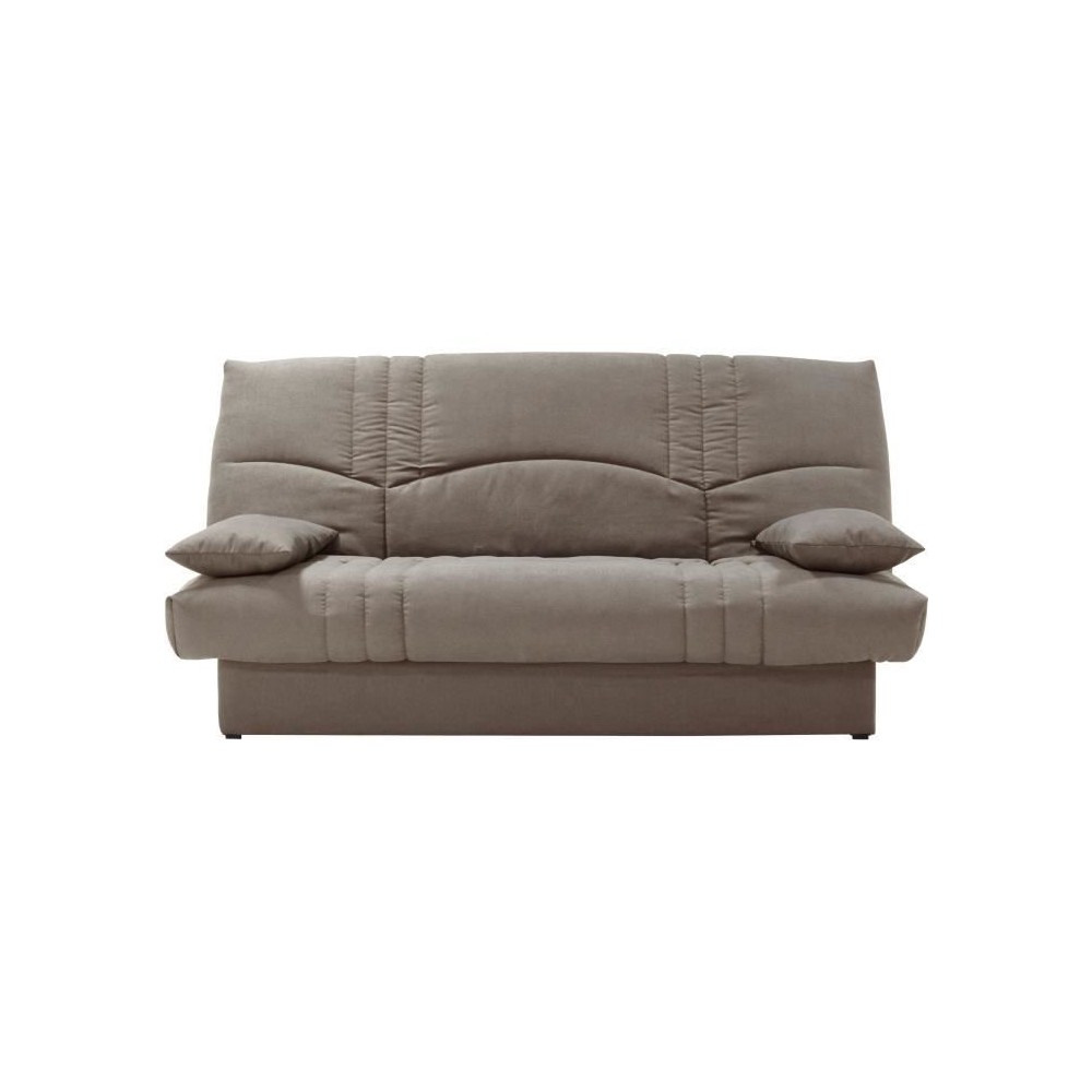 Clic clac 3 places THELMA - Tissu Soro taupe - Couchage 125x190 cm - L