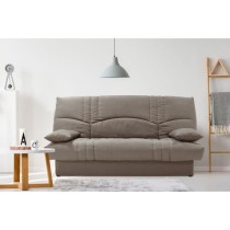 Clic clac 3 places THELMA - Tissu Soro taupe - Couchage 125x190 cm - L