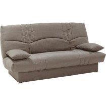 Clic clac 3 places THELMA - Tissu Soro taupe - Couchage 125x190 cm - L