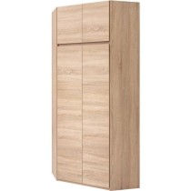 ACADEMICA Armoire d'angle - Décor chene sonoma - Contemporain - Chamb