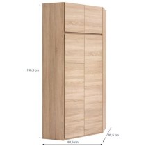 ACADEMICA Armoire d'angle - Décor chene sonoma - Contemporain - Chamb